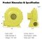 350 Watt 0.5 HP Air Blower Pump Fan for Inflatable Bounce House and Bouncy Castle-Yellow